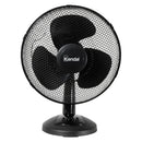 KENDAL - Ventilador Sobremesa Negro 12 Pulgadas, Silencioso, 2 Velocidades, Motor De Cobre, Potencia 30w, Ideal Para Mesa Y Escritorios