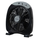 KENDAL - Ventilador Sobremesa Box 12 Pulgadas Negro Potencia 40W Con Temporizador 3 Velocidades Compacto Y Potente