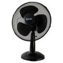 KENDAL - Ventilador Sobremesa Negro 12 Pulgadas, Silencioso, 2 Velocidades, Motor De Cobre, Potencia 30w, Ideal Para Mesa Y Escritorios
