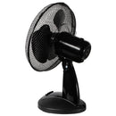 KENDAL - Ventilador Sobremesa Negro 12 Pulgadas, Silencioso, 2 Velocidades, Motor De Cobre, Potencia 30w, Ideal Para Mesa Y Escritorios
