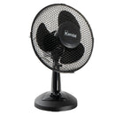 KENDAL - Ventilador Sobremesa Negro 9 Pulgadas, Silencioso, 2 Velocidades, Motor De Cobre, Potencia 20w, Ideal Para Mesa Y Escritorios