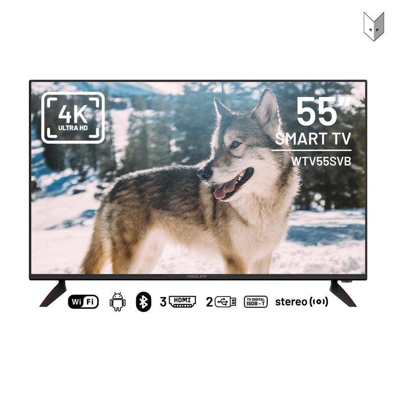 Smart tv Wolff 55" + Barras led RGB + Tira 5m Led RGBIC