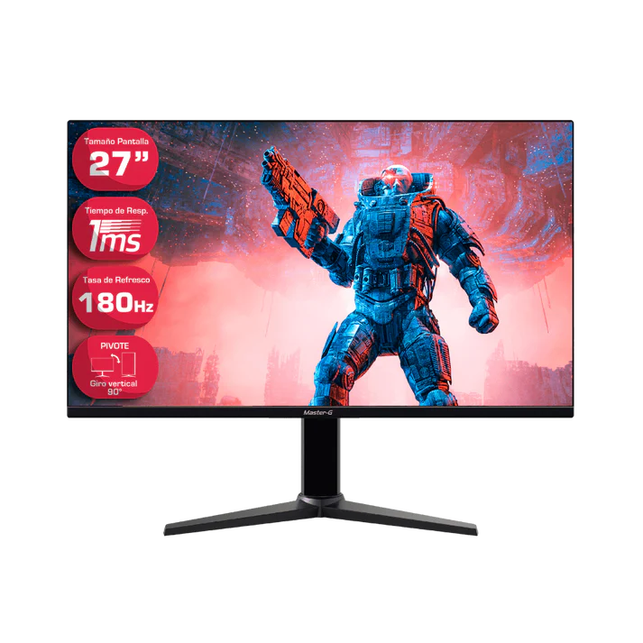 MASTER G - Monitor Gamer 27" Full HD Posición Vertical 180Hz 1Ms