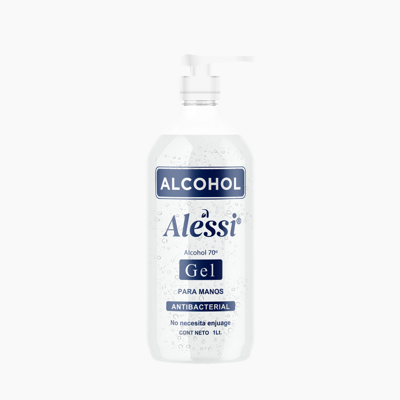 Alessi - Alcohol Gel 70% Antibacterial - 1lt. c/u con Dispensador