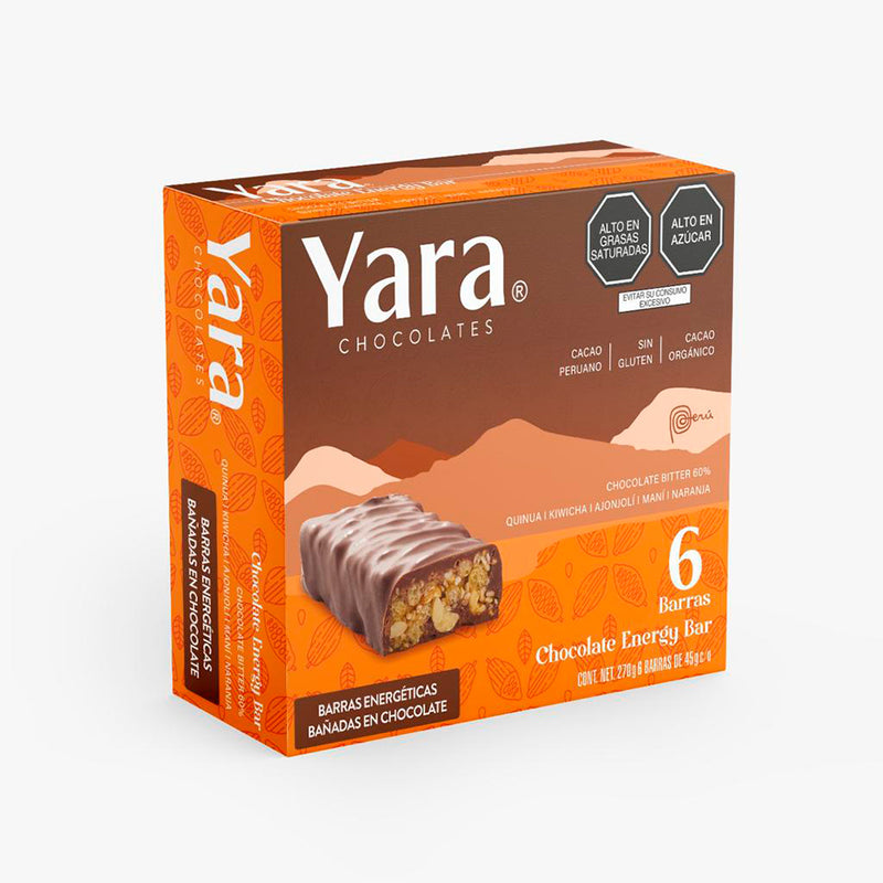 Yara - Barra Energética - Aceite de Naranja - Bañado en Chocolate 60% Cacao Orgánico