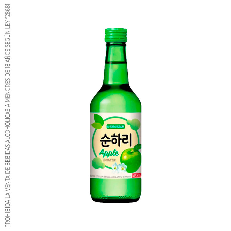 Soju Chum Churum Manzana - Licor a base de arroz sabor Manzana 12% Alc