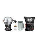 Ofertón Brasero -Parrilla Portátil Ovni - Sistema Dual + Rapibrasa + Carbón Piros 5 Kg + Desengrasante Alessi 650ml