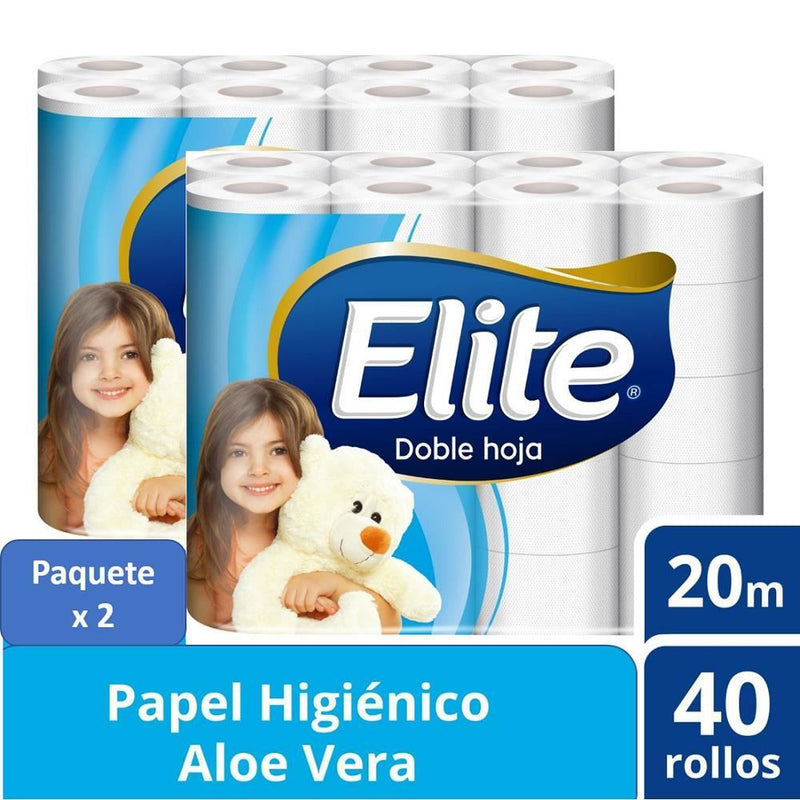 Elite - 2 Pack Papel Higiénico  Doble Hoja 40 un 20 mts