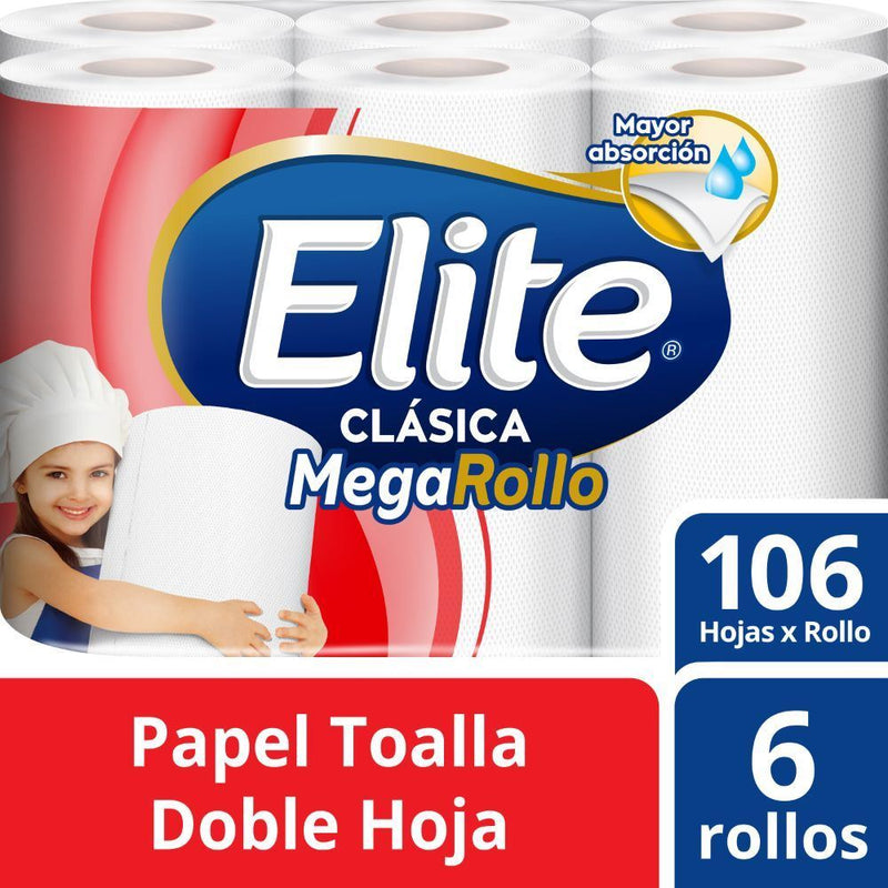 Elite - Papel Toalla Clásico Megarollo 6 un