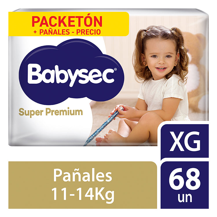 Babysec - Pañal Bebé Super Premium - 68 un XG