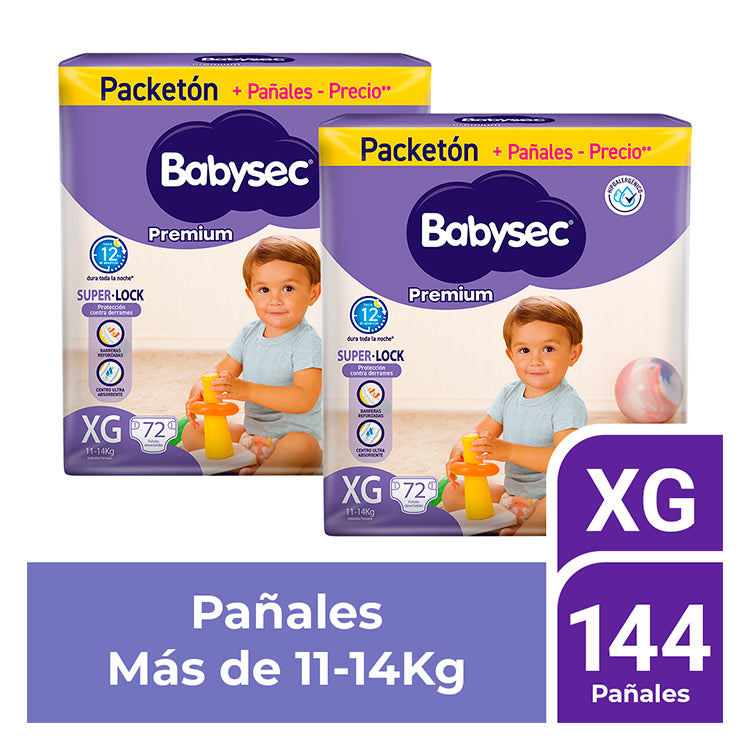 Babysec - 2 Pack Pañal Bebé Premium 72 un XG