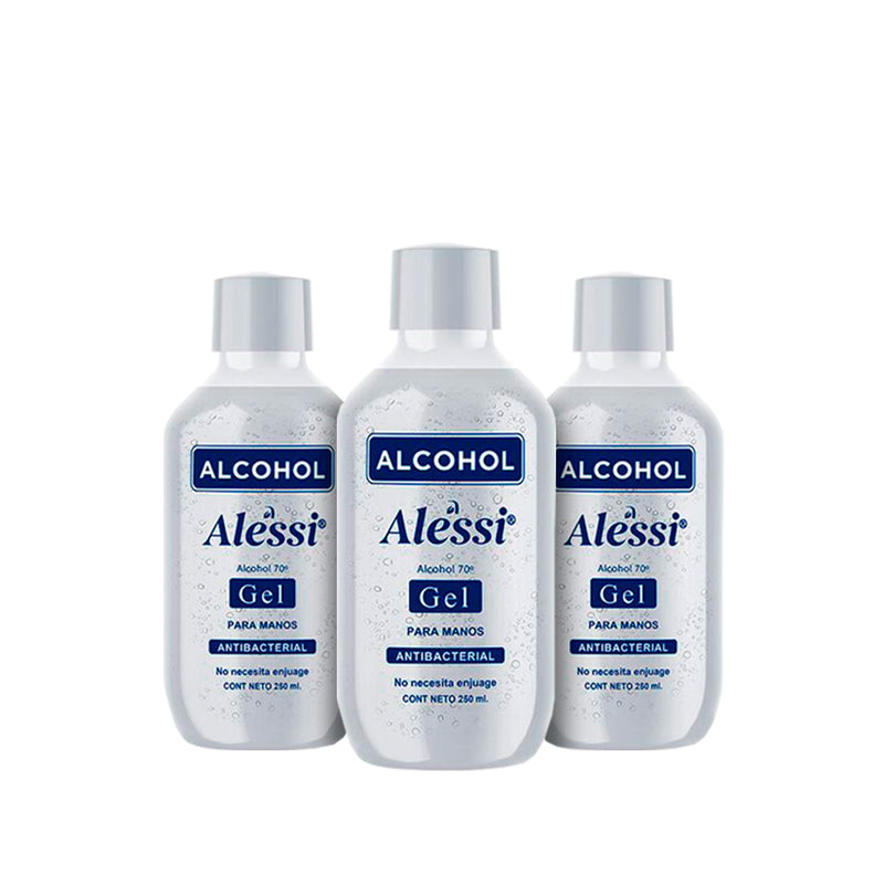CYBER BRASERO - Alessi - 3 Pack Alcohol Gel 70% Antibacterial - 250 ml.