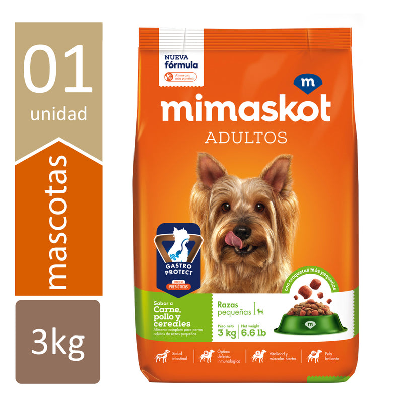 Mimaskot - Comida para Perros Adultos Raza Pequeña - 3 Kg.