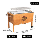 Meat Master - Caja China Inoxidable Mediana con Parrilla Inoxidable