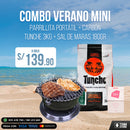 Combo Verano Mini - Parrillita Portátil Spartan Grill - Bolsa de Carbón Tunche 3kg + Sal de Maras Ori de 180 gr.