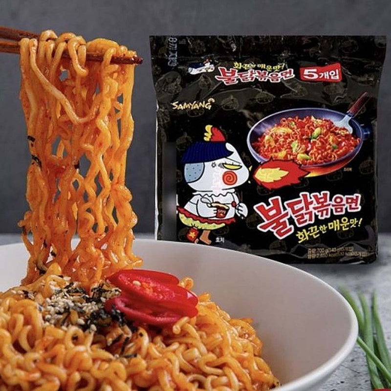 Buldak - Fideo instantáneo con Salsa de Pollo súper Picante Bolsa Pack x5