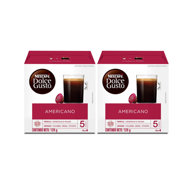 Nescafe Dolce Gusto - 2 Pack Capsulas de café Americano - 16 u.
