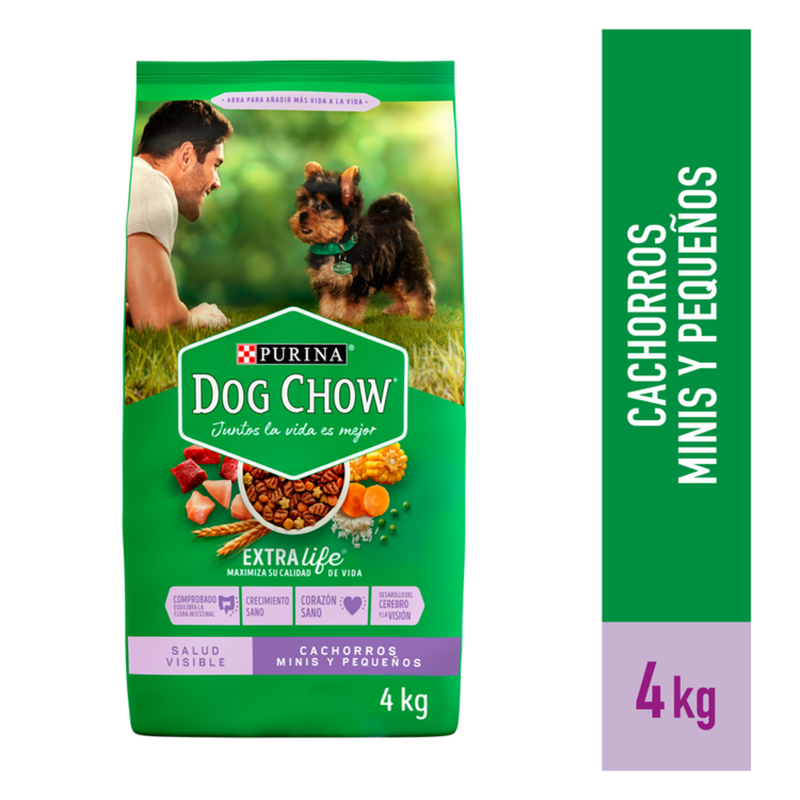 Purina - Alimento para Perros Dog Chow Cachorros Minis y Pequeños - 6 x 4 kg.