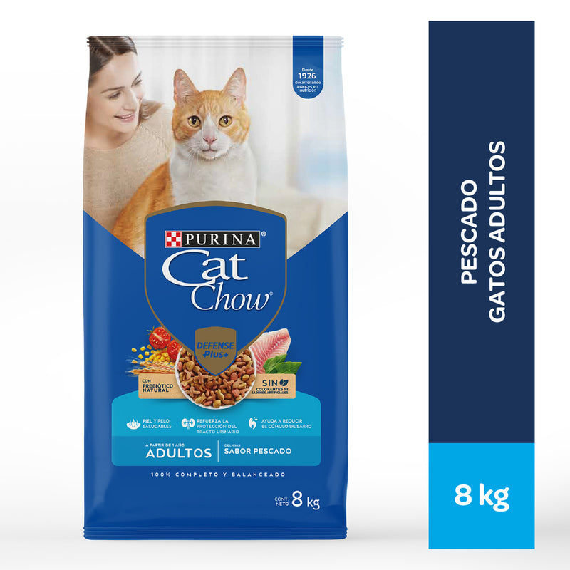 Purina - Alimento para Gatos Cat Chow Adultos - Pescado  - 8 kg.