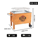Meat Master - Caja China Galvanizada Chica+ Parrillas de Varillas Inox + Desengrasante Alessi 650 ml + 2kg carbon vegetal