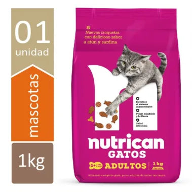 Nutrican - Comida para Gatos Adultos - Atún Sardina - 1 Kg.